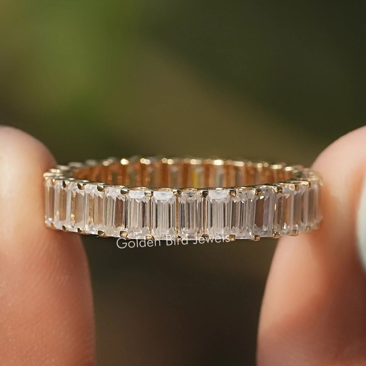 Baguette Moissanite Eternity Wedding Band