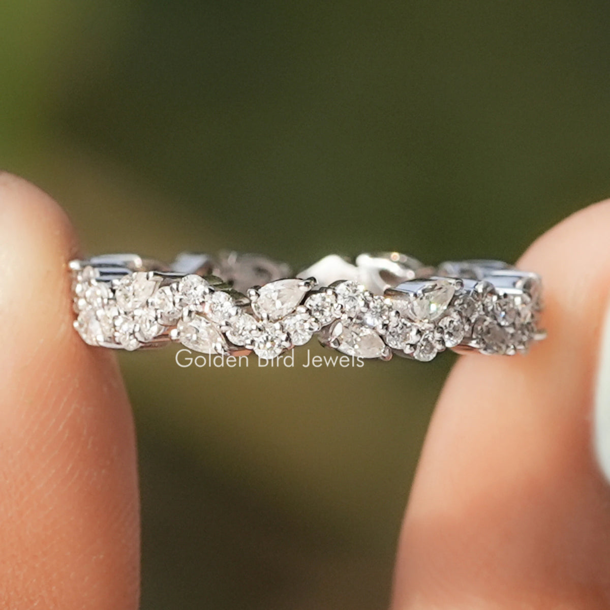 Pear Cut Lab Grown Diamond Full Eternity Band