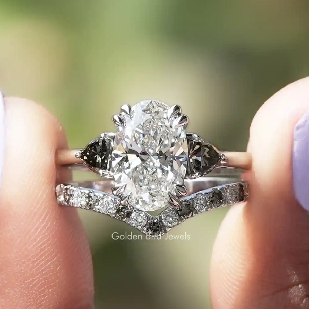 Oval Cut Lab Grown Diamond Bridal Set