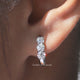 OEC Round Moissanite White Gold Hoop Earring