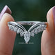 Pear Shaped Lab Diamond Chevron Wedding Band