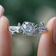 Portuguese Cut Round Diamond Engagement Ring