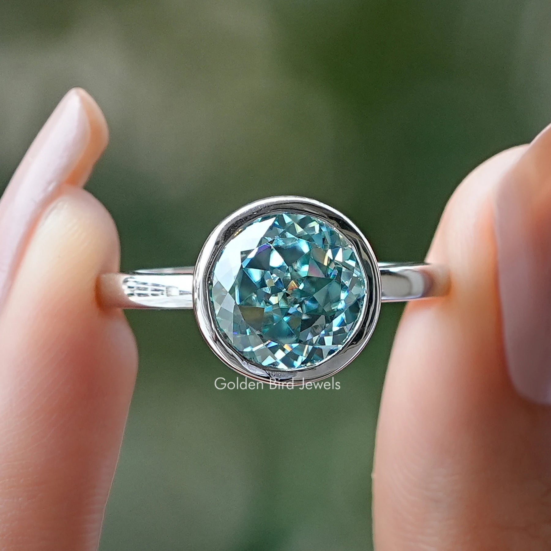 Portuguese Cut Round Bezel Set Ring