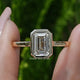 Emerald Lab Diamond Bezel Set Engagement Ring