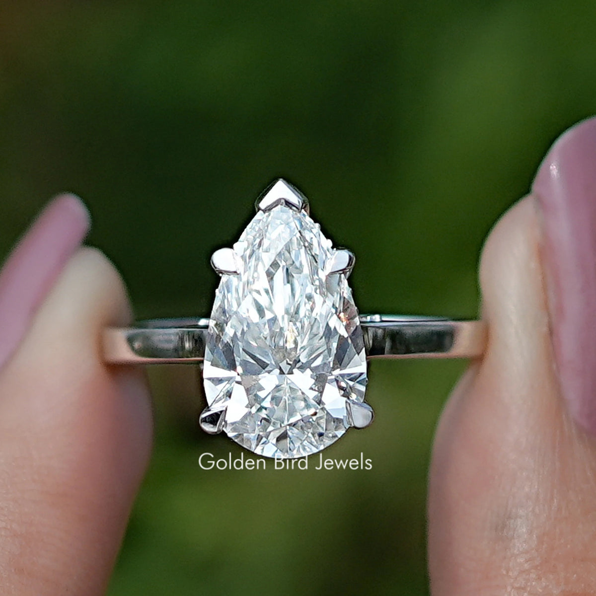 Pear Cut Halo Diamond Bridge Accent Wedding Ring
