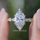 Marquise Cut Lab Diamond Accent Set Bridal Ring