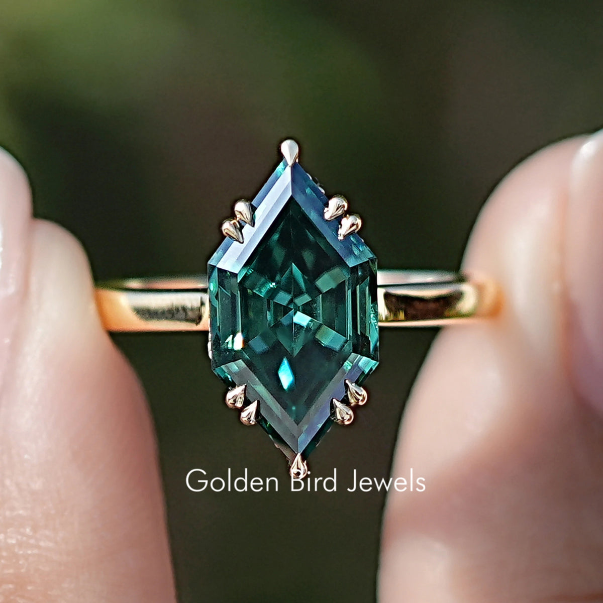 Step Cut Dutch Marquise Moissanite Solitaire Ring