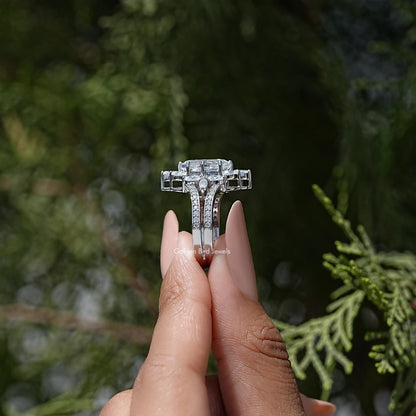 Step Cut Marquise Moissanite Engagement Ring