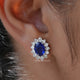 Oval Gemstone Halo Stud Earrings