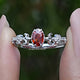 Red Ruby Oval Cut Gemstone Accent Engagement Ring
