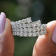 Round Moissanite Four Row Pave Set Half Band
