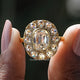 Elongated Old Mine Cushion Moissanite Ring