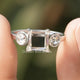 Princess And Round Cut Moissanite Three Stone Ring