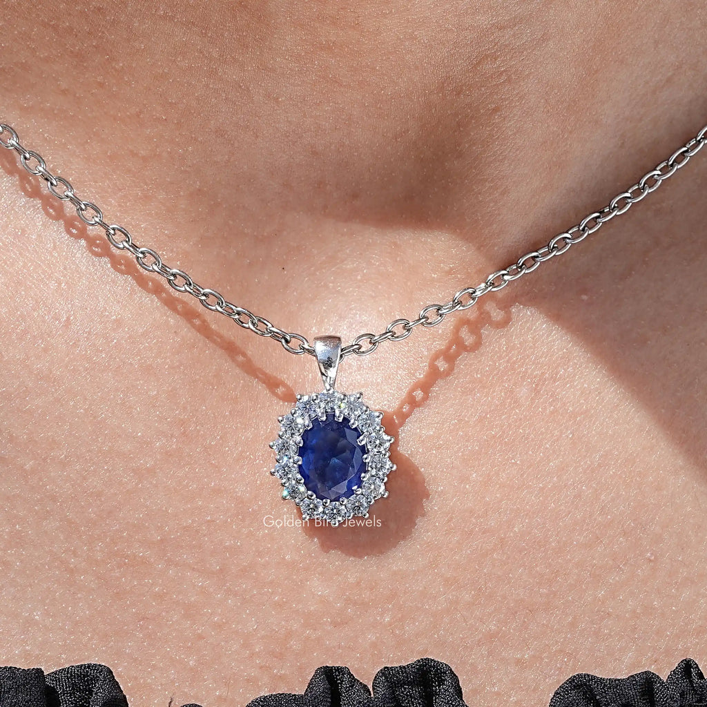 1.02 Ct Oval Blue Sapphire Pendant With Chain - 925 Sterling Silver, 18 Inch, Gemstone Jewelry, Gift Ready