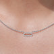 Close up view of Round Lab Grown Paperclip Diamond Pendant