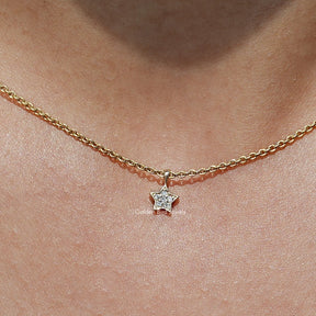 Star Shape Round Lab Diamond Pave Set Pendant