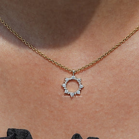 Round Shaped Diamond Open Circle Pendant