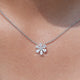 Pear And Round Cut Lab Diamond Flower Pendant