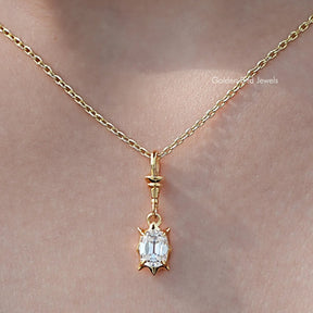 Colorless Old Mine Cut Cushion Moissanite Pendant