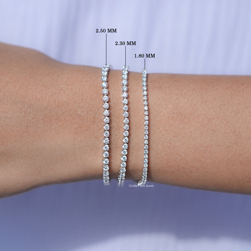 Round  Cut Lab Grown Diamond Tennis Bracelet