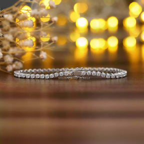 [This round cut bracelet made of round cut stones and vvs clarity]-[Golden Bird Jewels]