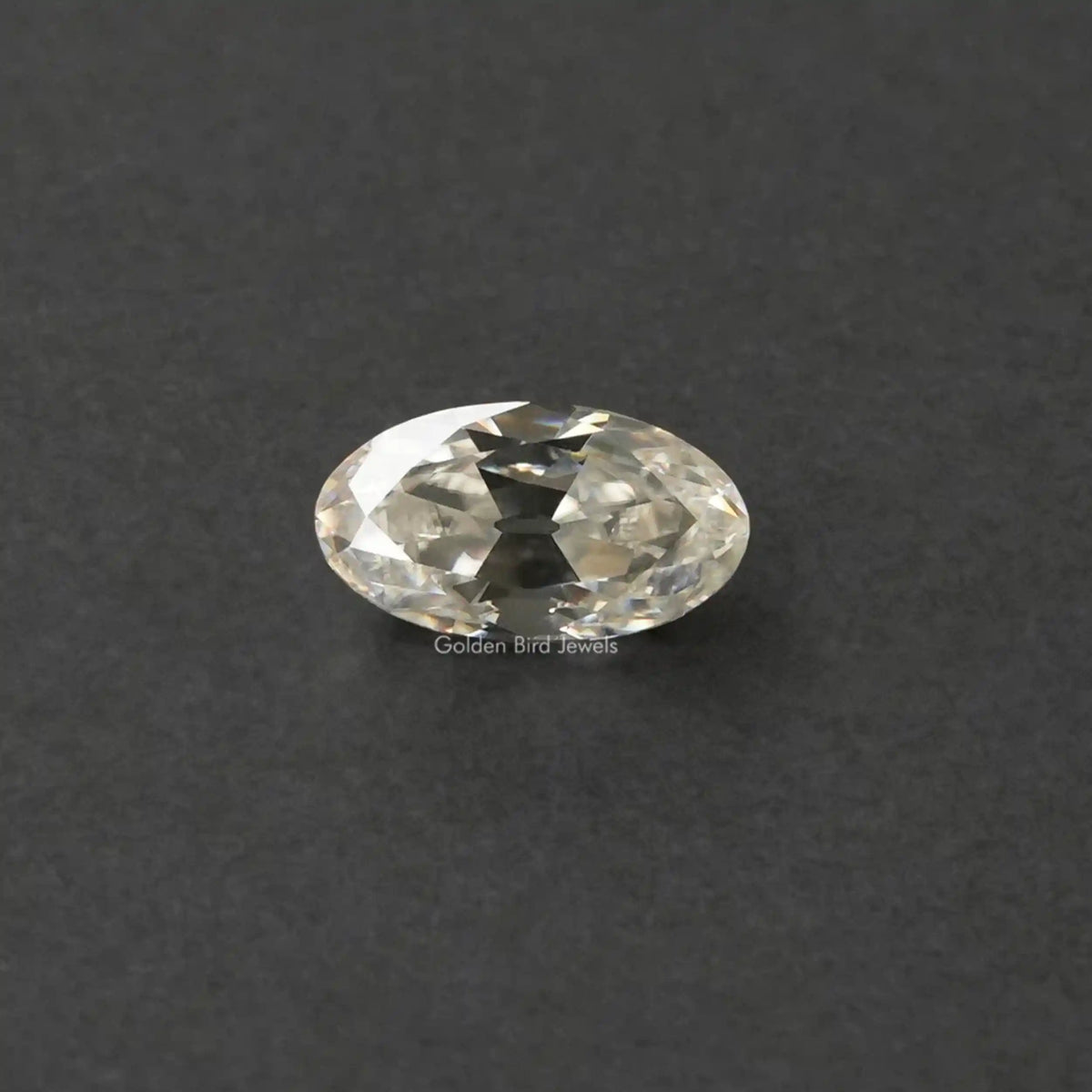 [Front view of 3.40 carat old mine moval cut loose moissanite]-[Golden Bird Jewels]
