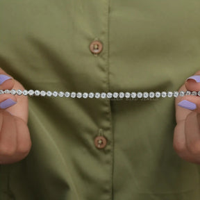 [Straight view of round cut moissanite bracelet in vvs clarity]-[Golden Bird Jewels]