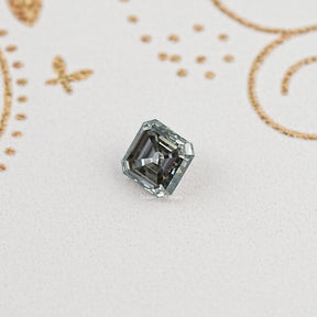 Gray Asscher Cut Loose Moissanite Stone