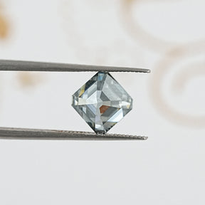 Gray Asscher Cut Loose Moissanite Stone