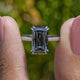 Gray Criss Cut Moissanite Solitaire Ring