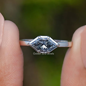 Gray Dutch Marquise Moissanite Solitaire Ring