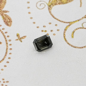 Gray Emerald Cut Moissanite Stone