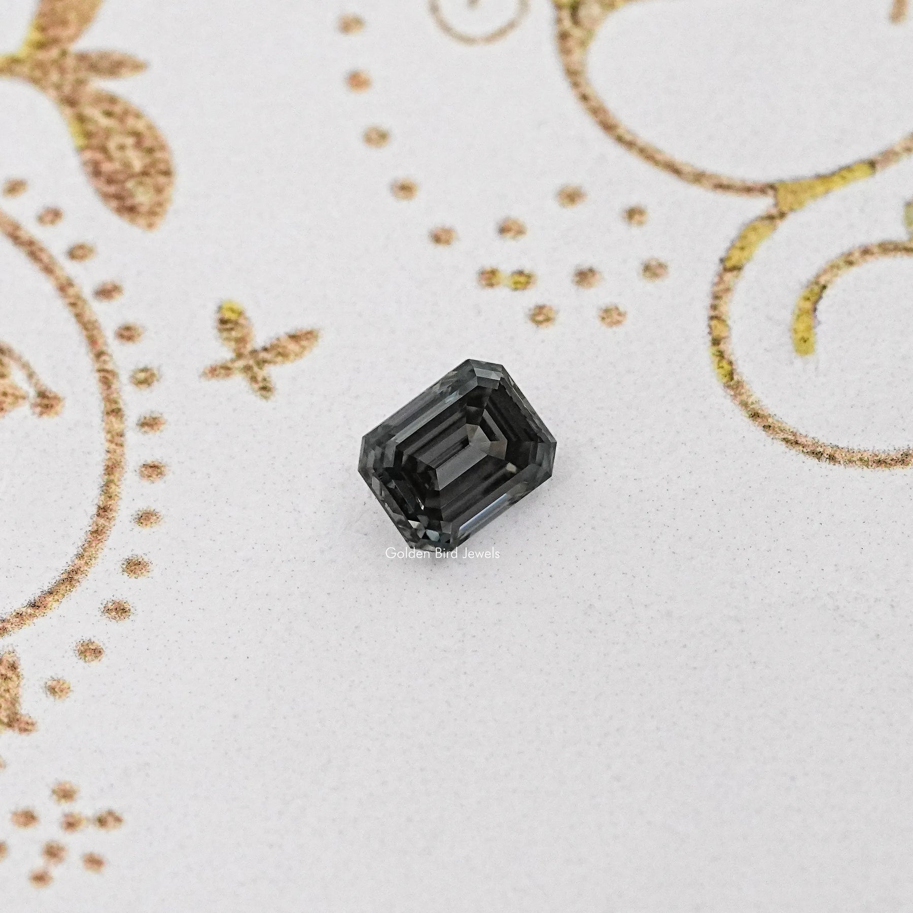 Gray Emerald Cut Loose Moissanite