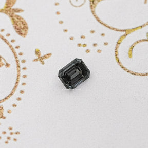 Gray Emerald Cut Loose Moissanite