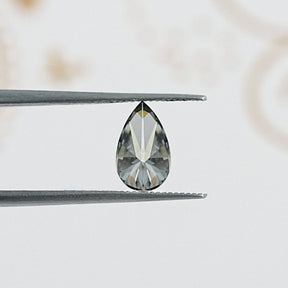 Gray Pear Cut Loose Moissanite Stone