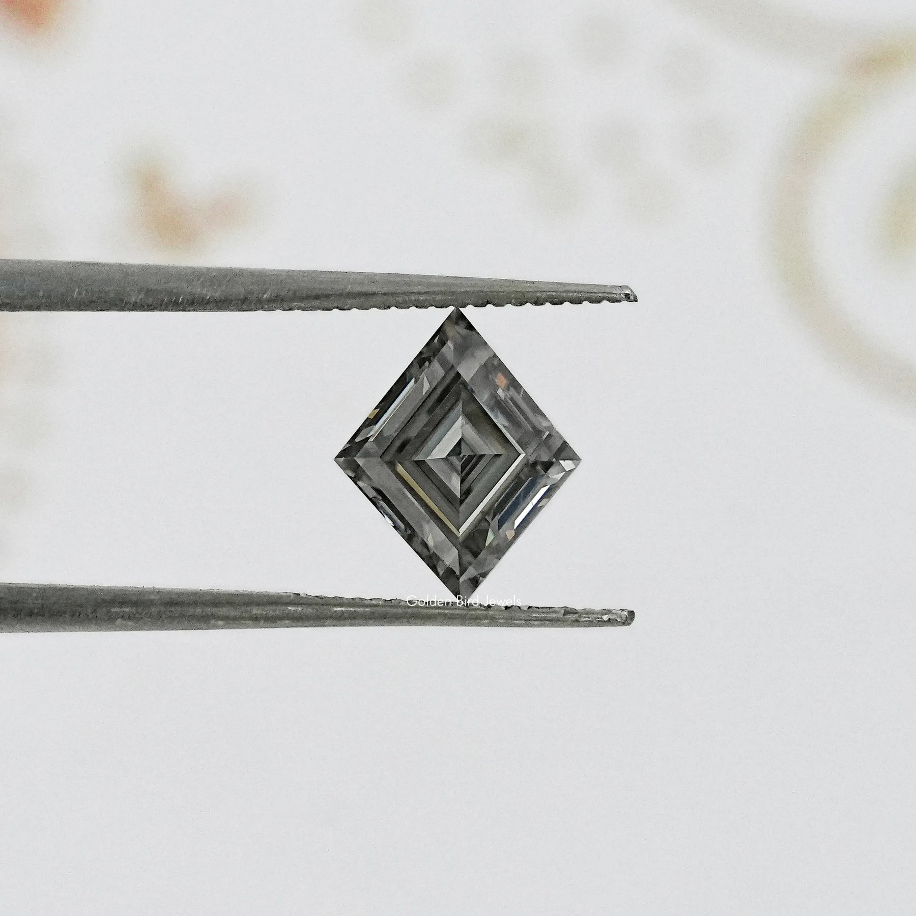 Gray Lozenge Cut Moissanite Stone