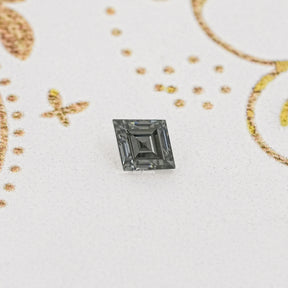 Gray Lozenge Cut Moissanite Stone