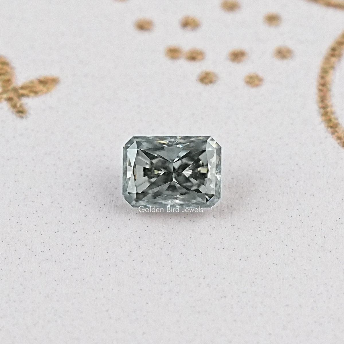 Gray Radiant Moissanite Loose Stone