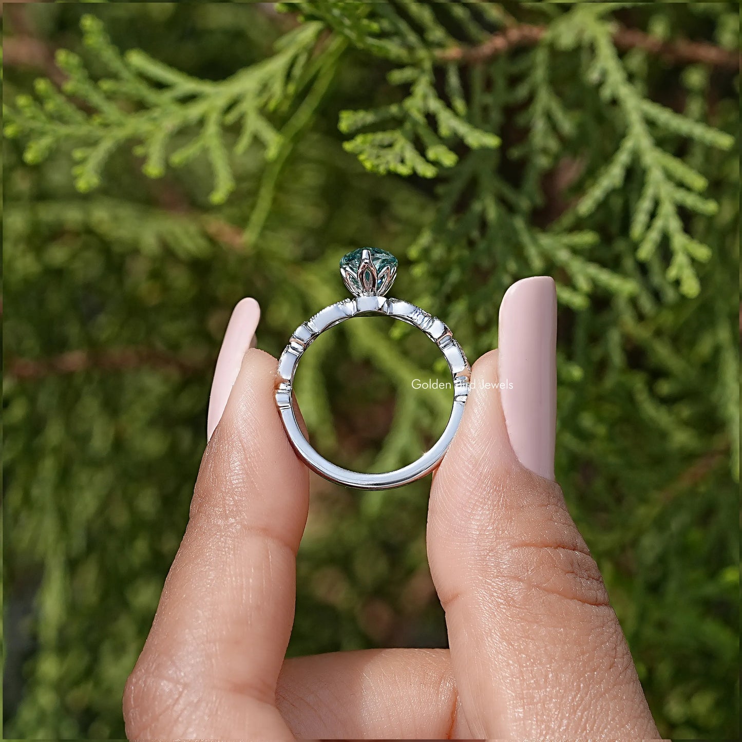 Marquise Cut Moissanite Gemstone Wedding Ring