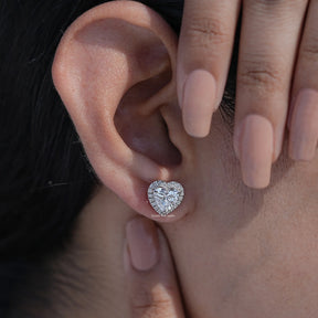 Close view of Diamond Emerald Cut Studs
