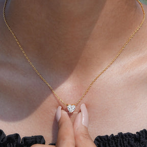 Full view of diamond pendant in unique shape