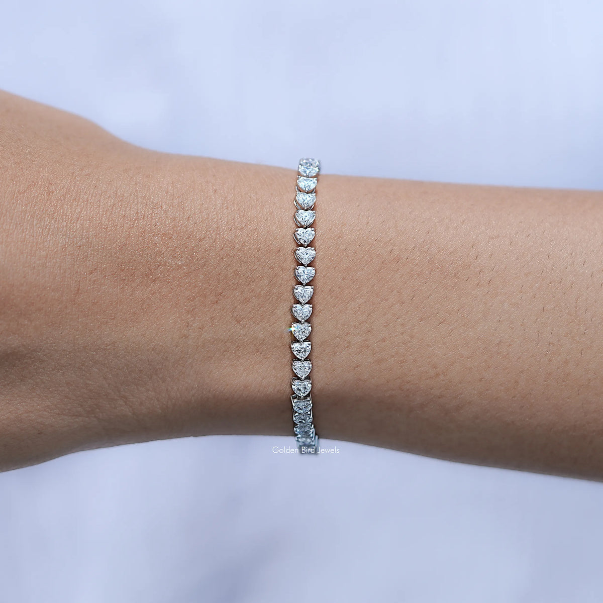 Heart Shaped Lab Diamond Tennis Bracelet