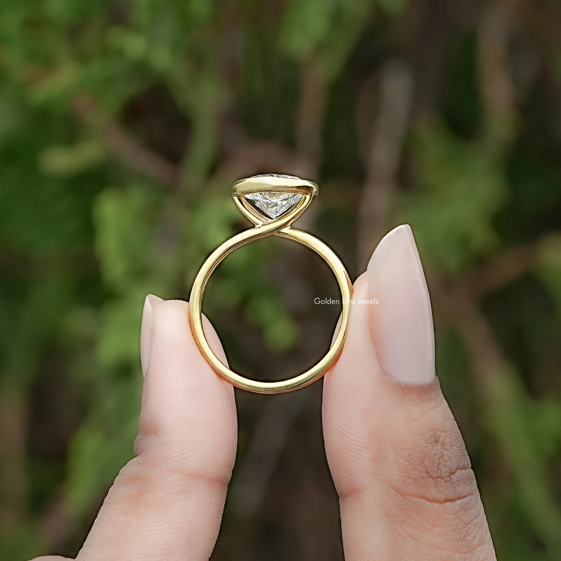 Bezel Set Heart Shaped Lab Diamond Ring1