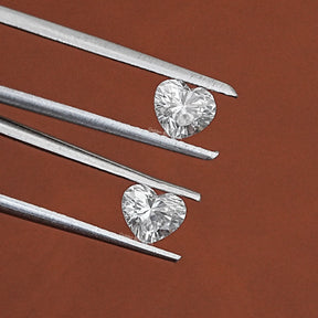 Close View Of Lab Grown Heart Shaped Diamond Matching Pair