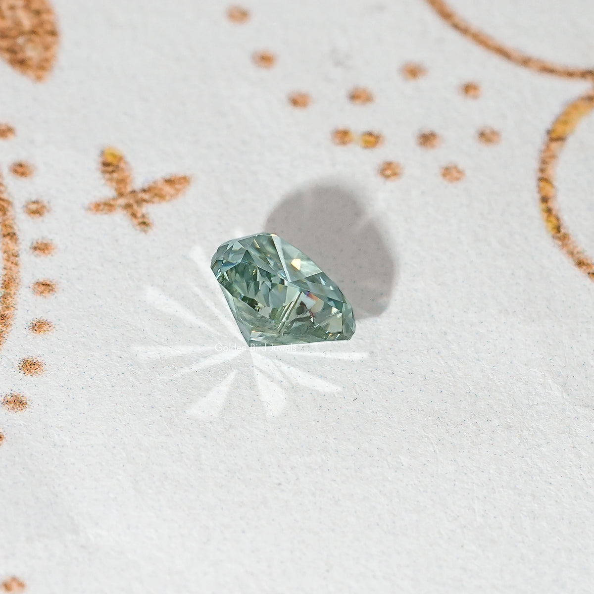Blue Green Heart Loose Moissanite