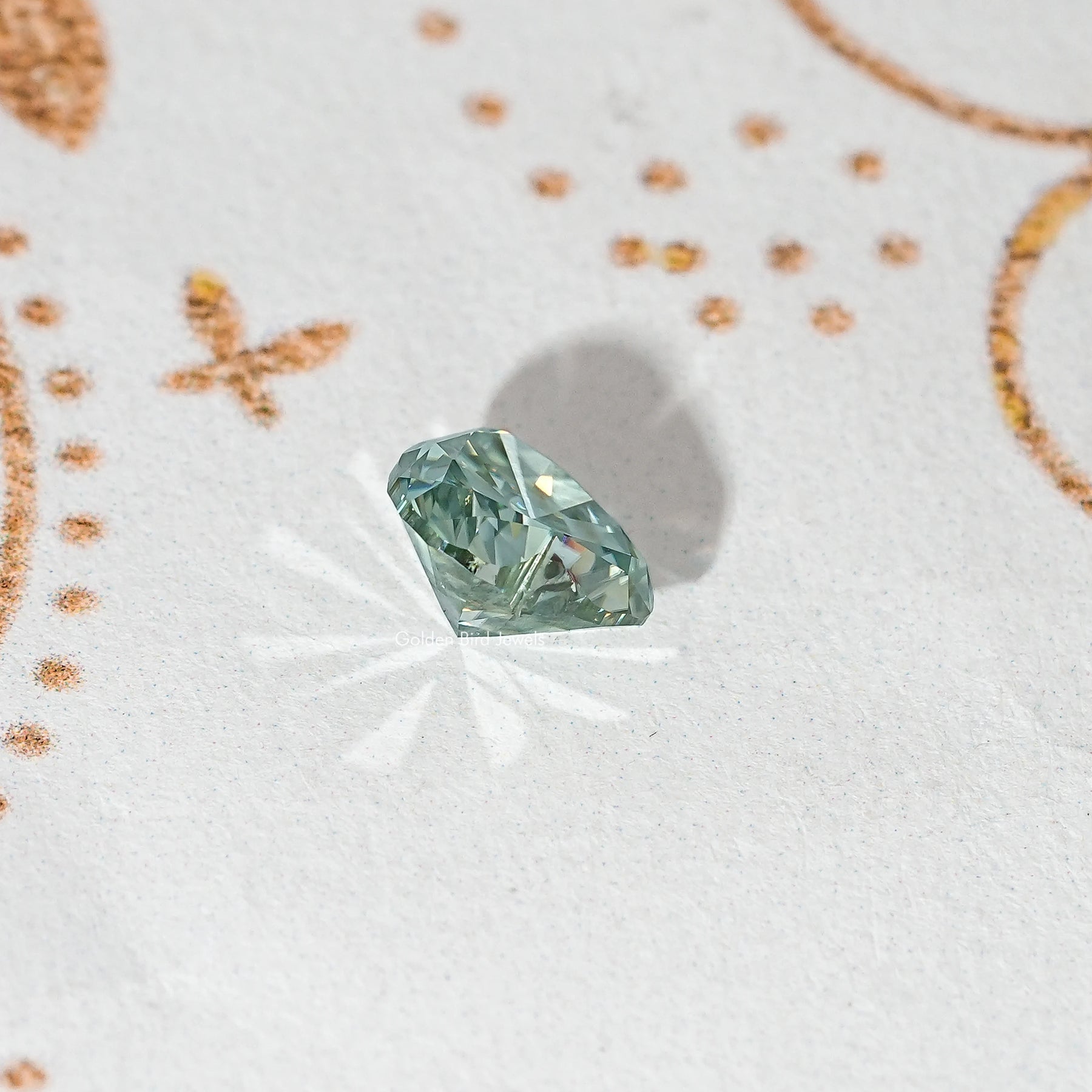Blue Green Heart Loose Moissanite