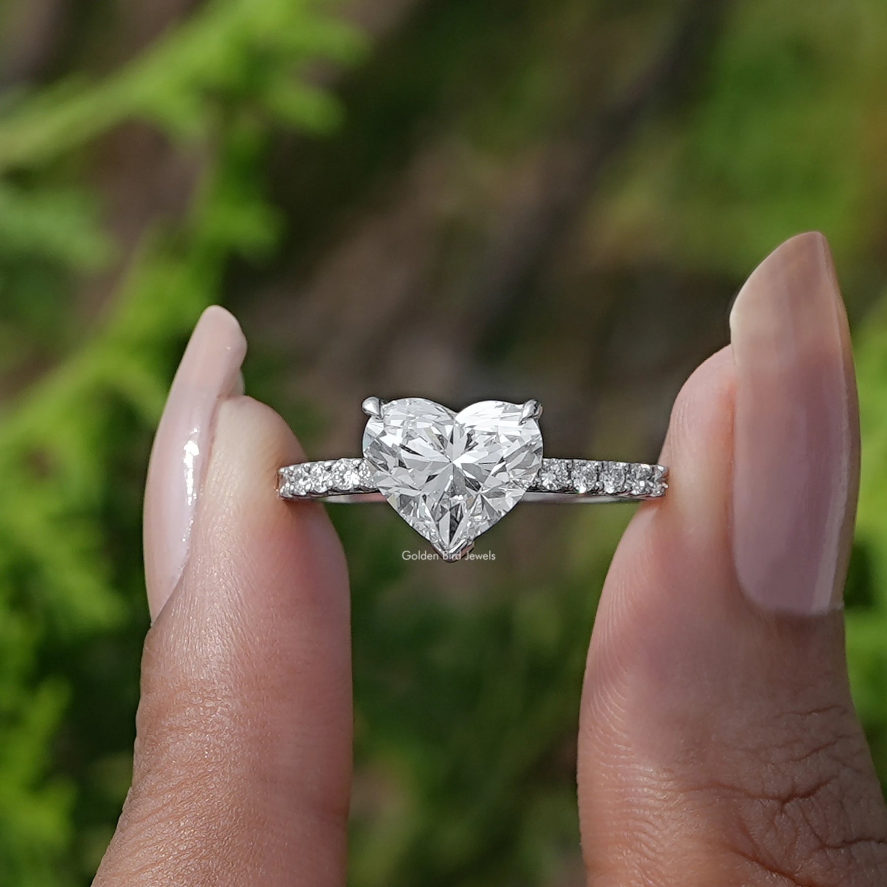 Heart solitaire engagement ring hotsell