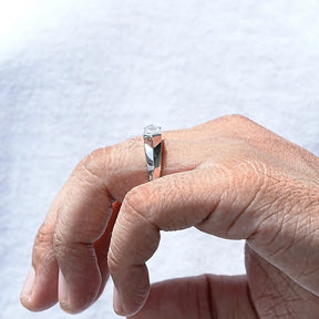 [Men's Hexagon Cut Moissanite Ring]-[Golden Bird jewels]