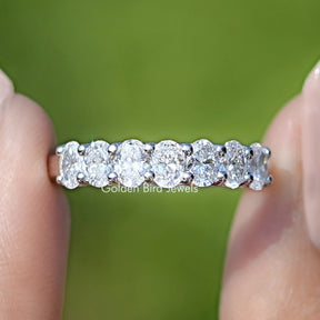 Lab Grown Diamond Oval Seven Stone Wedding Band