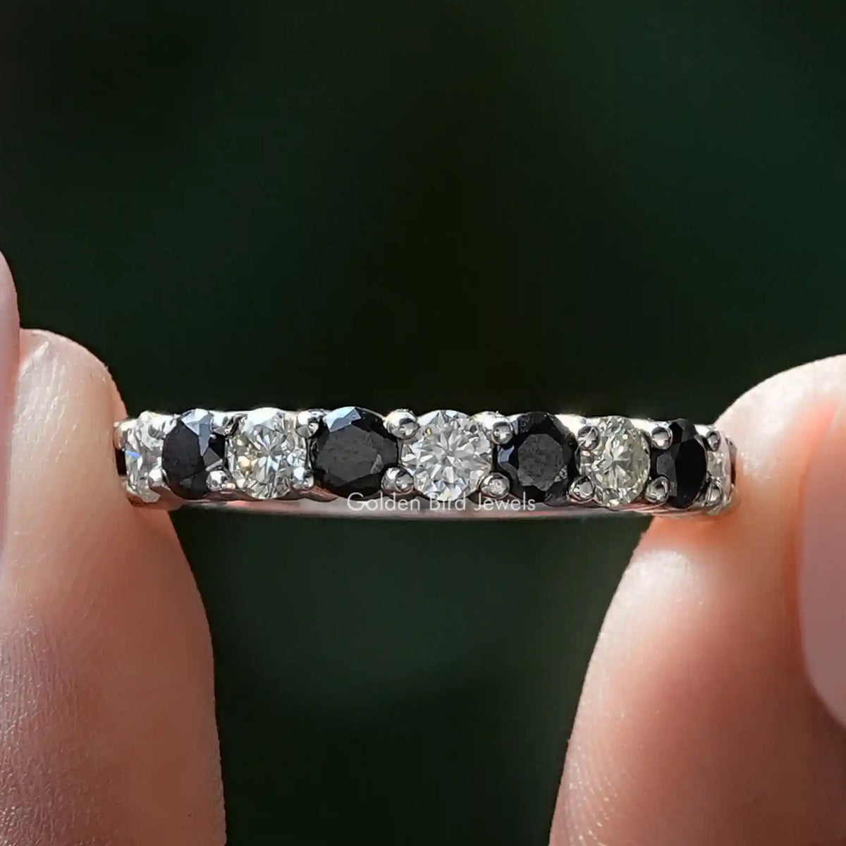 Colorless Round Moissanite Eternity Band